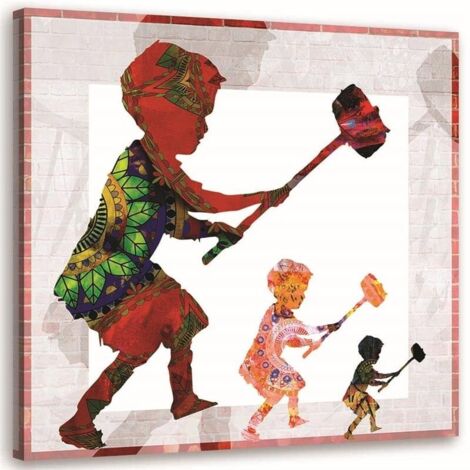 Tableau sur toile Banksy peinture murale street art 30x30 (1/5)