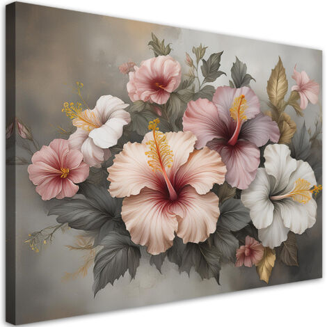 Tableau déco Fleur rose nature 60x40 (1/5)