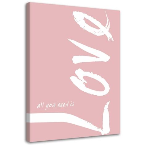Tableau sur toile Inscription Amour rose 40x60 (1/5)