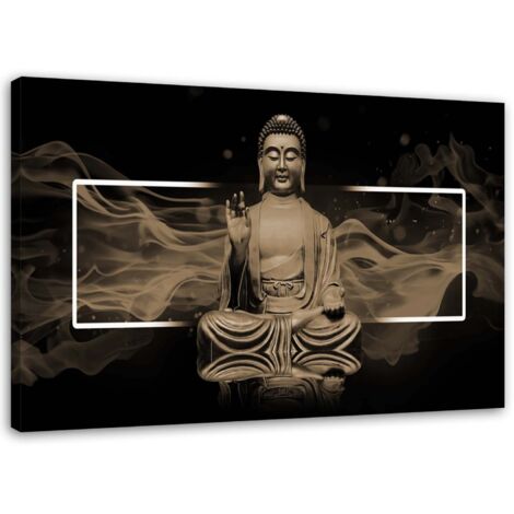 Tableau sur toile Bouddha marron Zen Spa 60x40 (1/5)
