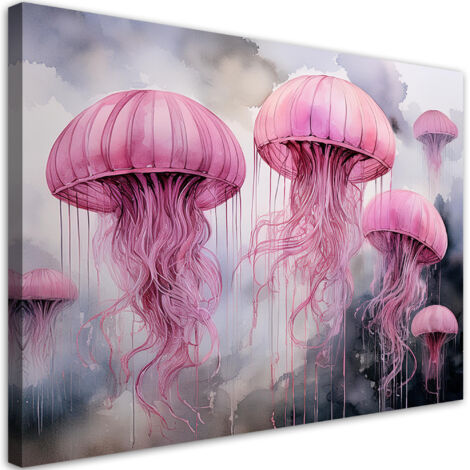 Tableau déco Méduse rose 60x40 (1/5)