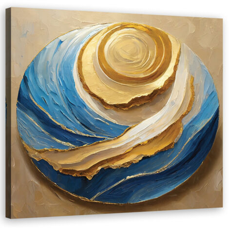 Tableau déco Rond Abstrait Bleu 50x50 (1/5)