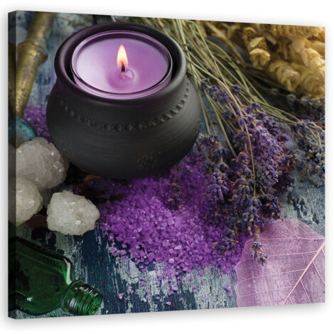 Cadre déco Bougie de spa Violet Zen 30x30 (1/5)