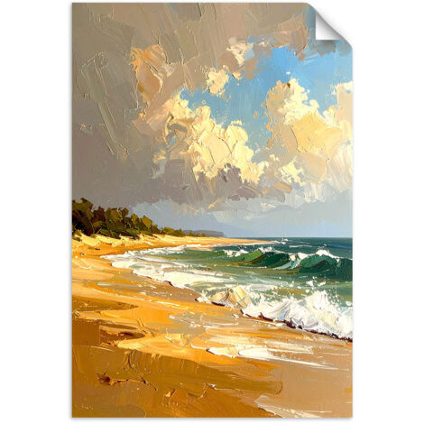 Autocollant Film Paysage Mer Plage Effet peinture à l'huile 20x30 (1/3)