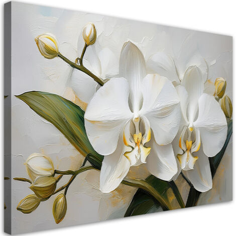Tableau déco Fleur d'orchidée peinte 60x40 (1/5)