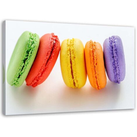 Tableau sur toile Macarons colorés 60x40 (1/5)