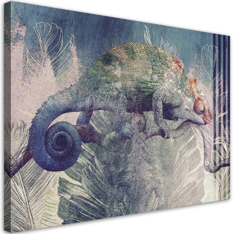 Tableau sur toile Caméléon sur une branche 90x60 (1/5)