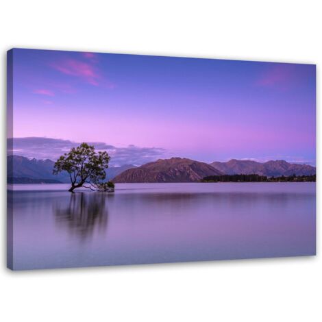 Tableau sur toile Arbre violet sur un lac 60x40 (1/5)