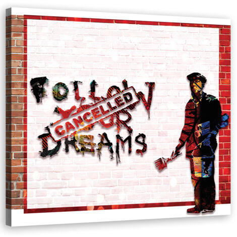 Tableau sur toile Banksy Dreams insatisfaits d'art de rue 30x30 (1/5)