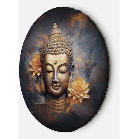 Tableau sur toile Image circulaire Bouddha doré abstrait 60x60 (1/5)