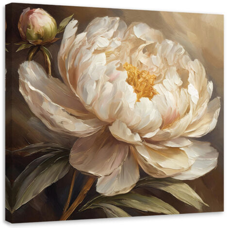 Tableau déco Pivoine peinte 50x50 (1/5)