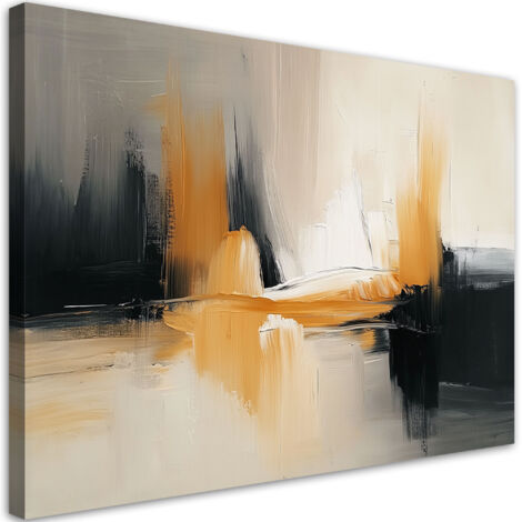 Tableau déco Abstraction noir et or Glamour 90x60 (1/5)