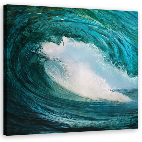 Tableau sur toile Vague turquoise Nature 60x60 (1/5)
