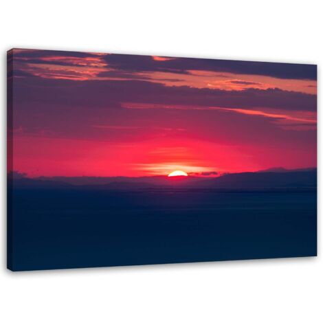 Tableau sur toile Coucher de soleil rouge 90x60 (1/5)