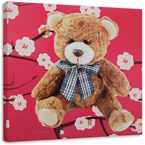 Tableau sur toile Ours en peluche chambre d'enfant 40x40 (1/5)