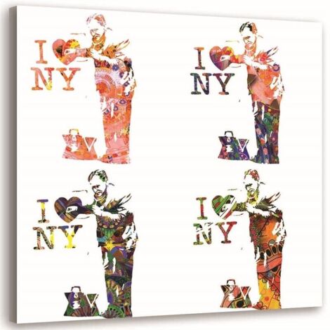 Tableau sur toile Banksy J'aime New York 60x60 (1/5)