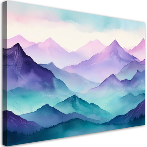 Tableau déco Paysage abstrait de montagnes Aquarelle 90x60 (1/5)