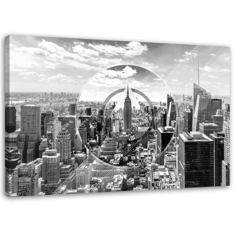 Tableau décoratif New York City noir et blanc 60x40 (1/5)