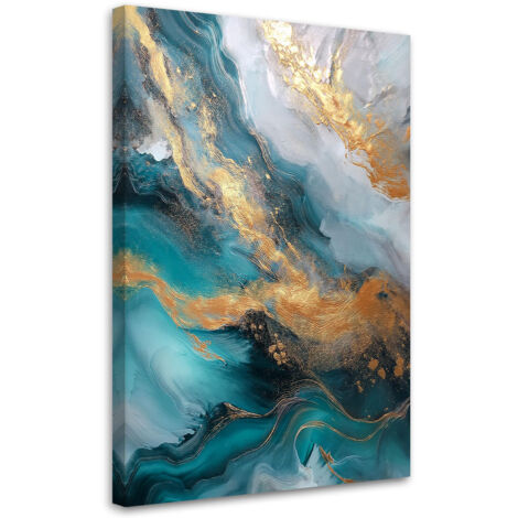 Tableau déco Marbre moderne Abstraction Turquoise 70x100 (1/5)