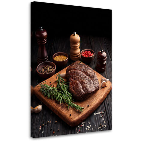 Tableau déco Nourriture steak bœuf cuisine restaurant 70x100 (1/5)