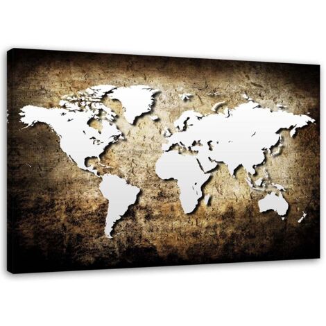 Tableau sur toile Carte du monde ancienne Vintage 60x40 (1/5)
