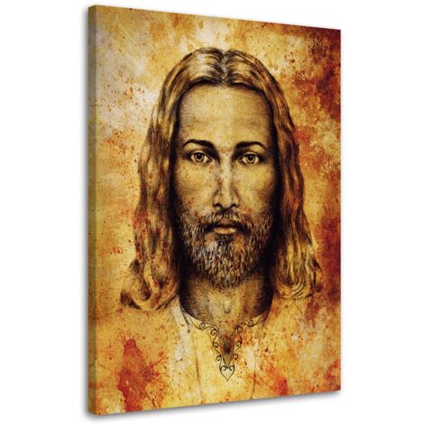 Image sur toile, Linceul de Turin, Visage de Jésus Christ - 40x60 (1/5)