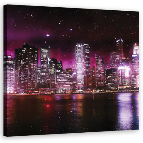 Tableau sur toile New York Manhattan Night 40x40 (1/5)