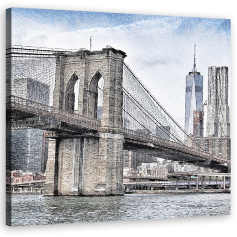 Tableau déco New York City Pont de Brooklyn 40x40 (1/5)