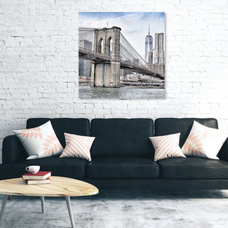 Kit 5 Toiles Imprimées Déco New York Brooklyn 110x60 Cm - Tableau Mural NYC-07