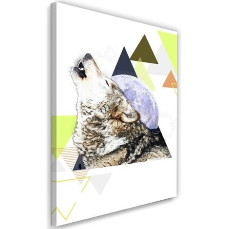 Tableau sur toile Loup Animal Abstrait 40x60 (1/5)