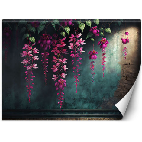 Papier peint Fleurs suspendues sur fond de béton 300x210 (1/5)