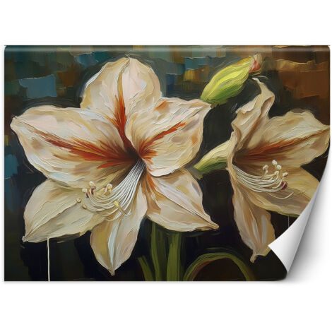 Papier peint Fleur peinte en blanc 350x245 (1/5)
