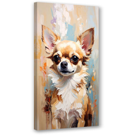 Tableau déco Chien Chihuahua Animal Beige 40x80 (1/4)