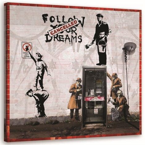 Image sur toile, peinture murale Banksy - collection d'œuvres de graffiti - 60x60 (1/5)