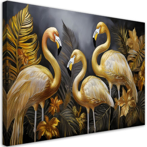 Tableau déco Flamants dorés Oiseaux Glamour 60x40 (1/5)