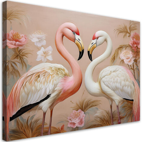 Tableau déco Flamants roses Animaux Amour 60x40 (1/5)
