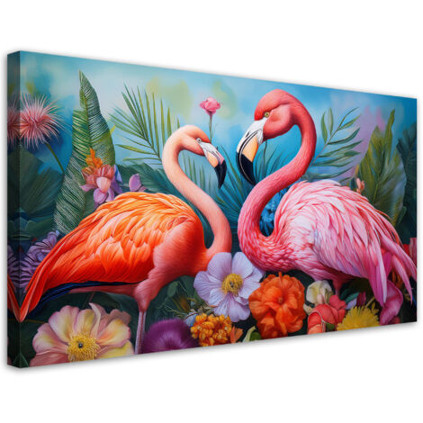 Tableau déco Flamants Oiseaux Animaux Exotiques 80x40 (1/5)