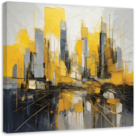Tableau déco Ville abstraite Aquarelle 30x30 (1/5)