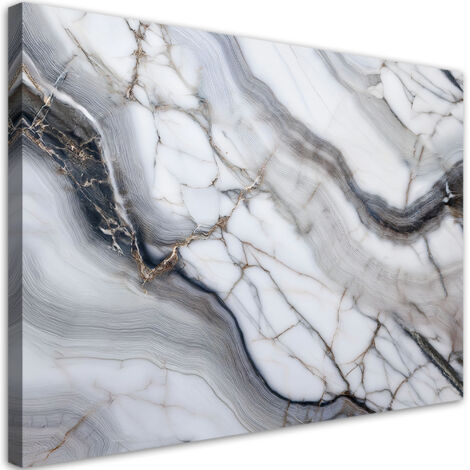 Tableau déco Marbre gris avec abstraction or 100x70 (1/5)