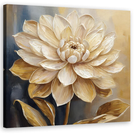 Tableau déco Beige Nature Fleur 60x60 (1/5)