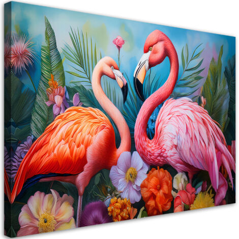 Tableau déco Flamants Oiseaux Animaux Exotiques 100x70 (1/5)