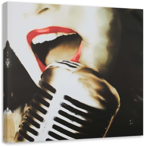 Tableau sur toile Chanteuse de musique 30x30 (1/5)