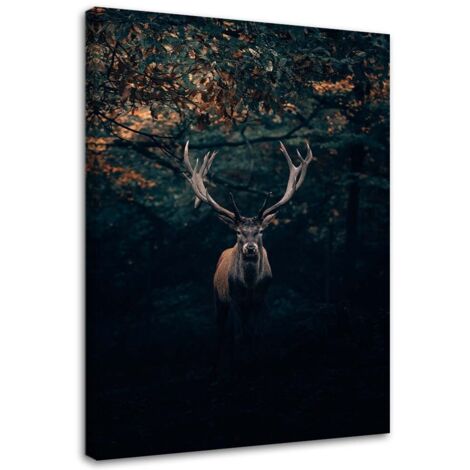 Image sur toile, Cerf dans les buissons - 60x90 (1/5)