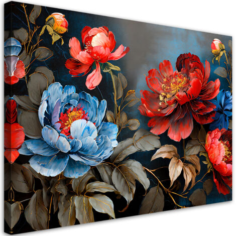 Tableau déco Fleurs peintes Botanique Nature 90x60 (1/5)