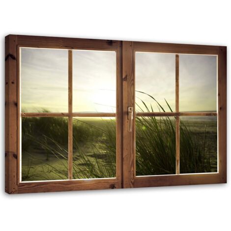 Tableau déco Vue de la fenêtre Beach Grass 60x40 (1/5)