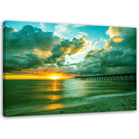 Tableau sur toile Coucher de soleil sur la mer 60x40 (1/5)
