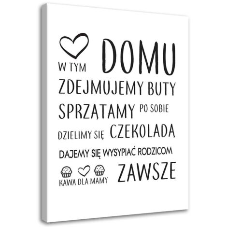 Tableau sur toile Dans cette maison inscription typographie 40x60 (1/5)