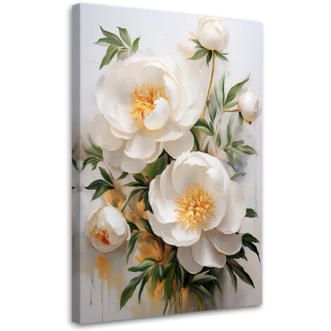 Tableau déco Pivoines Fleurs blanches Nature 40x60 (1/5)
