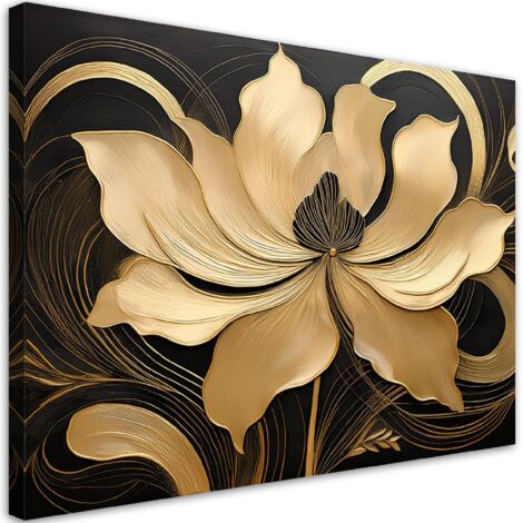 Tableau déco Fleur beige 60x40 (1/5)