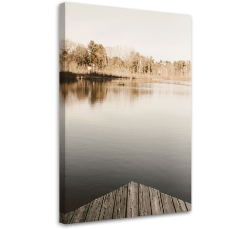 Tableau sur toile Passerelle au-dessus du lac 70x100 (1/5)